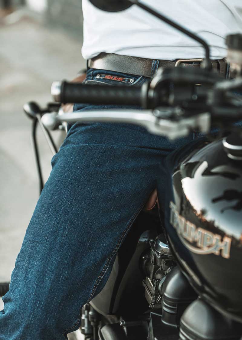 Motorcycle Jeans Mens Stonewash Blue