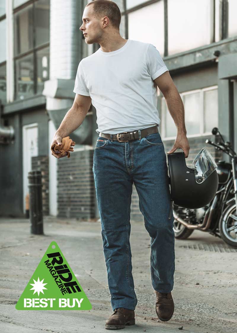 K7/B Mens Easy-Fit Stonewash Blue Motorcycle&nbsp;Jean