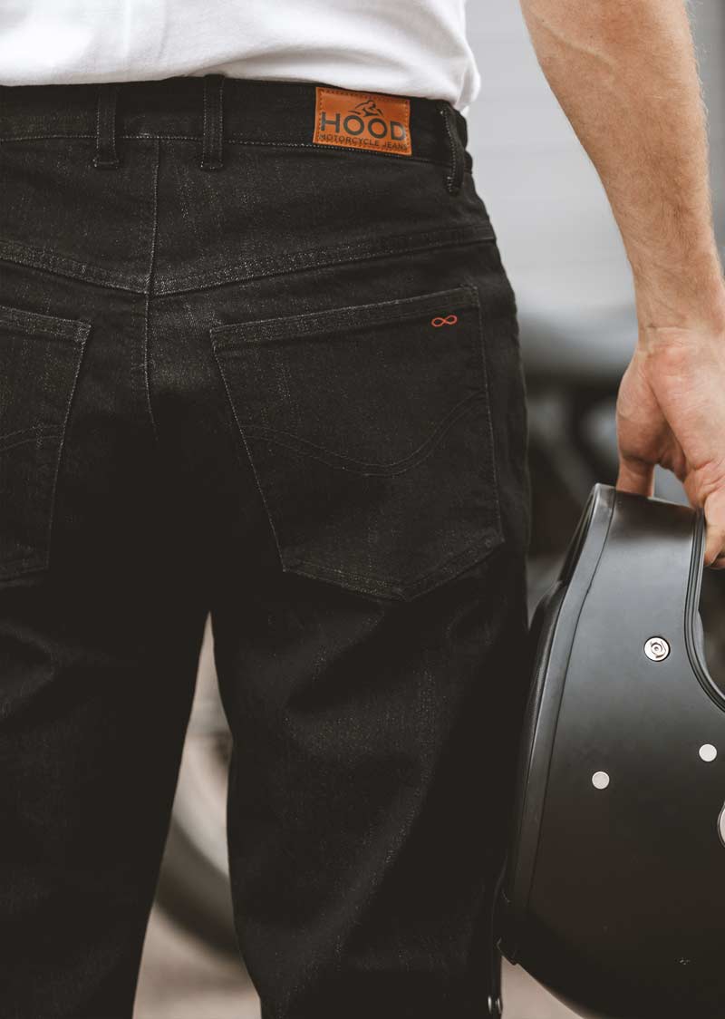 K7/AAA (S) Mens Easy-Fit Black Soft-wash Motorcycle Jean - Image 4