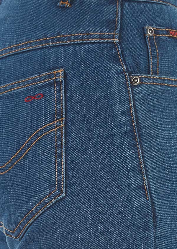 K7/B Womens Straight-Leg Stonewash Blue Motorcycle Jean - Image 4