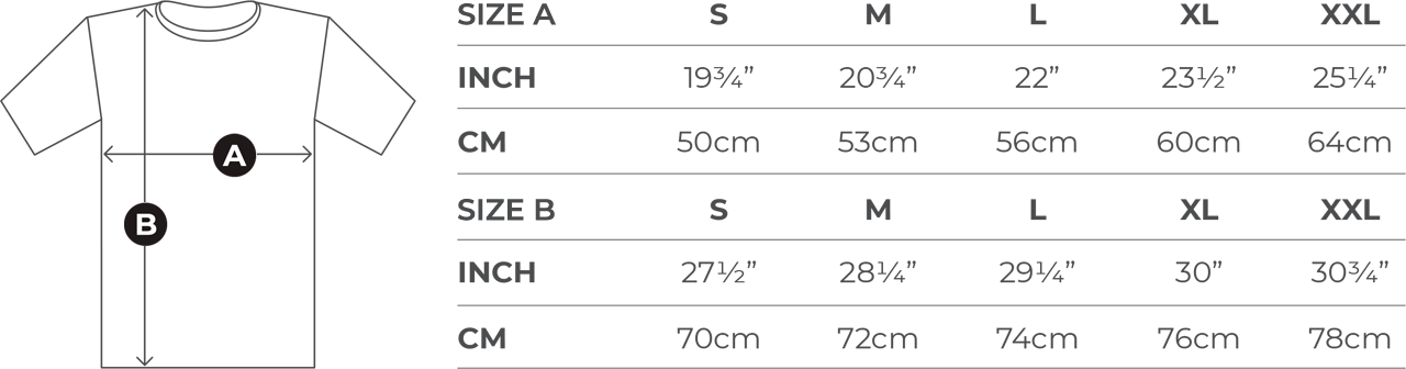 T-Shirt Size Chart | Hood Motorcycle Jeans