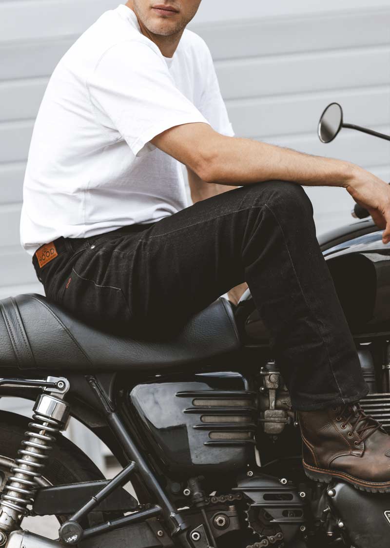 Mens Motorcycle Jeans | Soft-wash Black