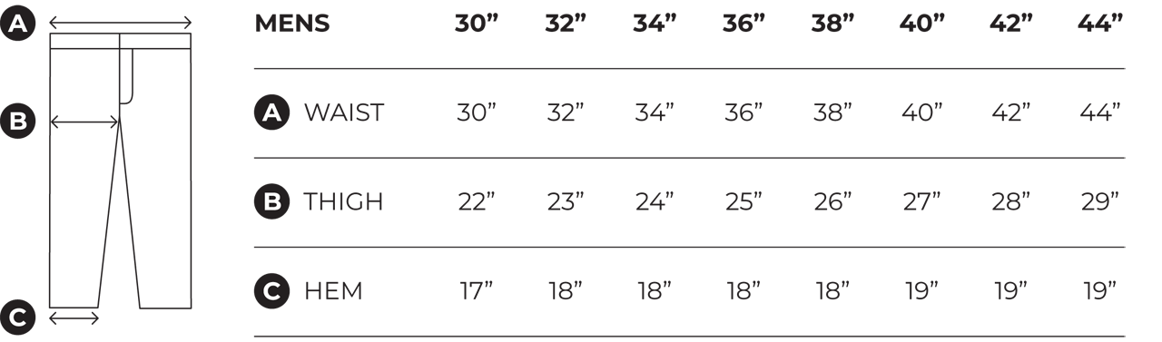 Size Charts - Hood Motorcycle Jeans