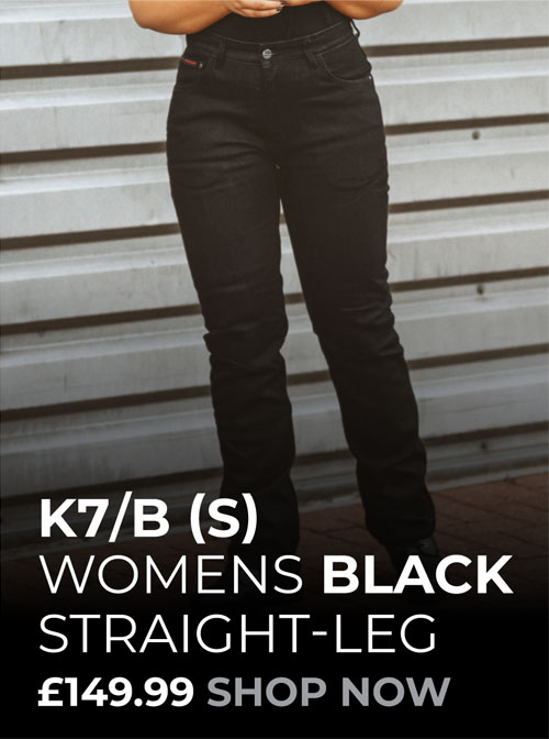 Womens Black Motorcycle Jeans K7/B