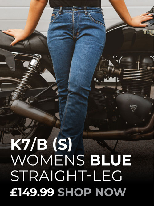 Womens Blue Motorcycle Jeans K7/B