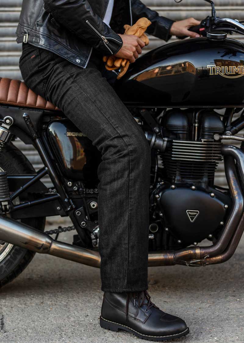Mens Motorcycle Jeans | Soft-wash Black
