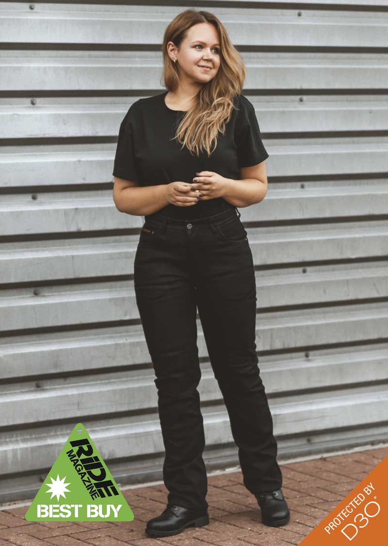 Womens Motorcycle Jeans | Soft-wash Black