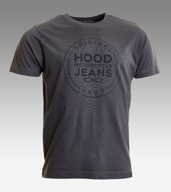 Grey T-shirt | Hood Motorcycle Jeans Logo