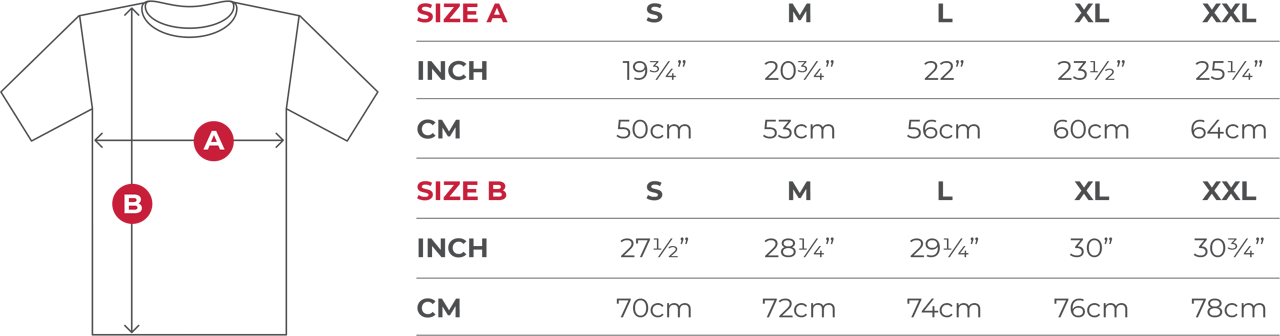 T-Shirt Size Chart | Hood Motorcycle Jeans