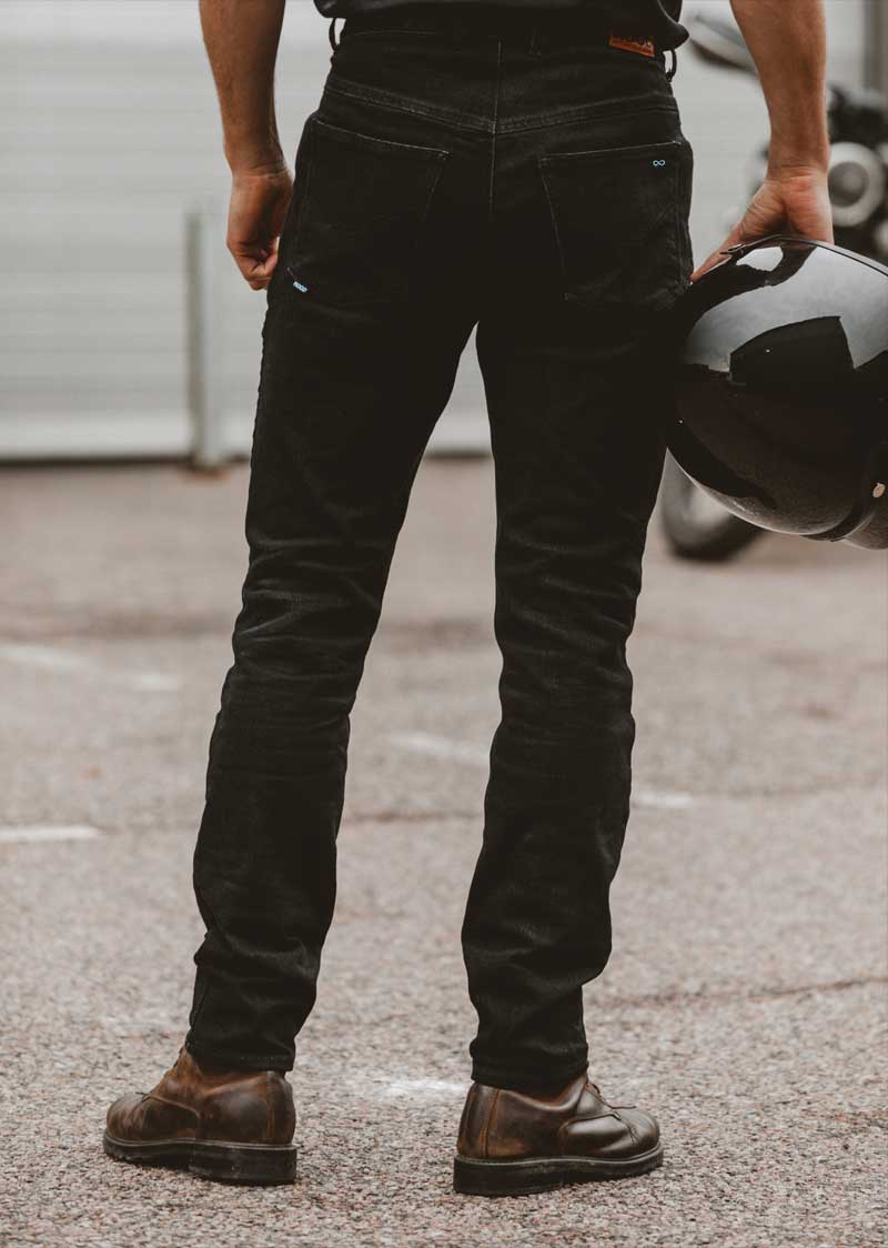Motorcycle Jeans Mens Slim-Fit Black