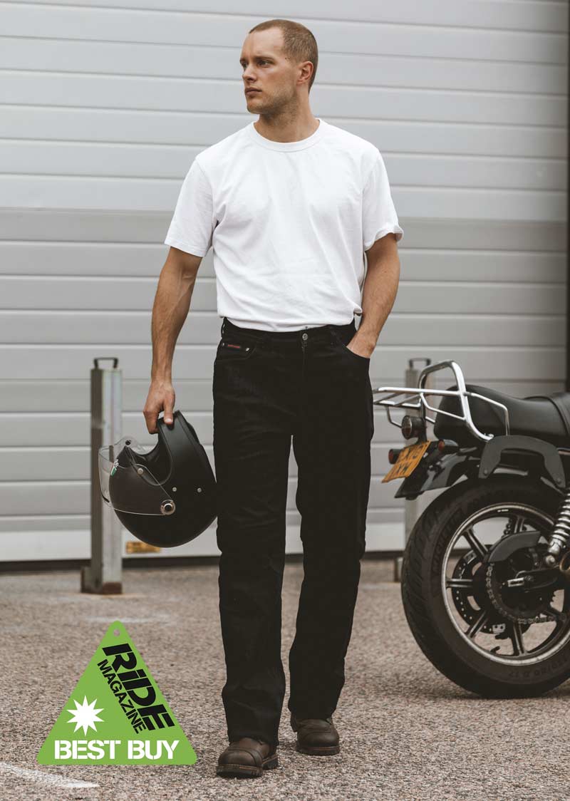 K7/B (S) Mens Easy-Fit Black Soft-wash Motorcycle Jean