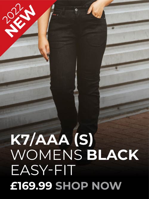 Womens Black Motorcycle Jeans AAA
