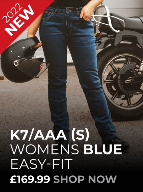 Womens Blue Motorcycle Jeans AAA