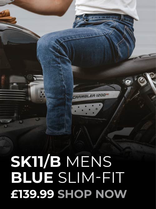 Mens Blue Motorcycle Jeans Slim Fit B